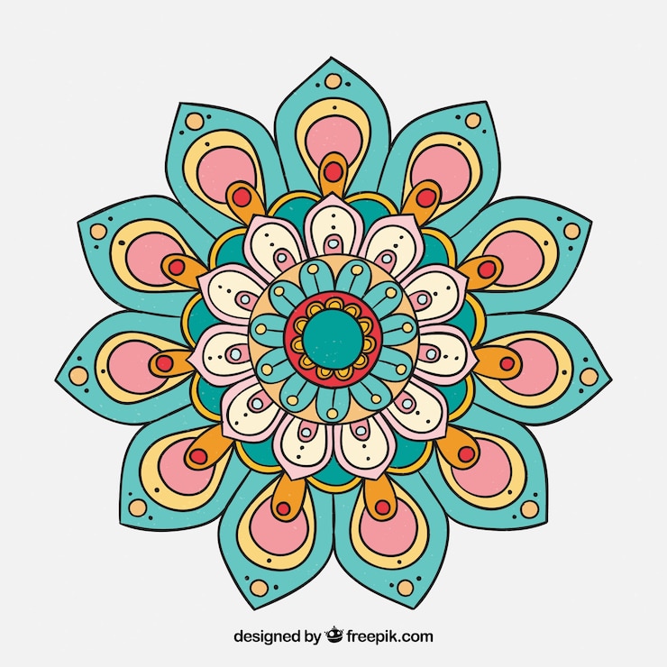 Vettore gratuito mandala colorato