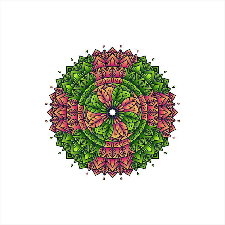 Vettore gratuito mandala decorativa astratta colorata su sfondo bianco