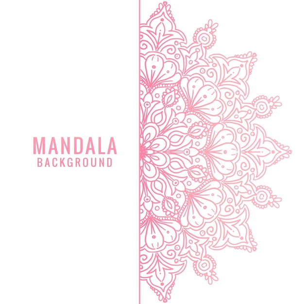 Mandala decorativa rosa su sfondo bianco