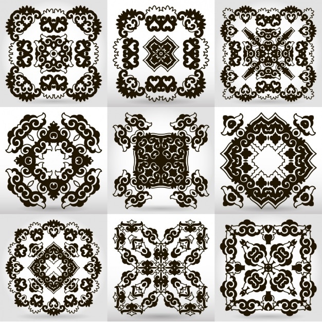 Vettore gratuito mandala disegna collezione