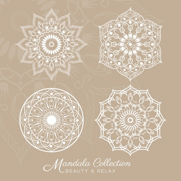 Vettore gratuito mandala disegna collezione