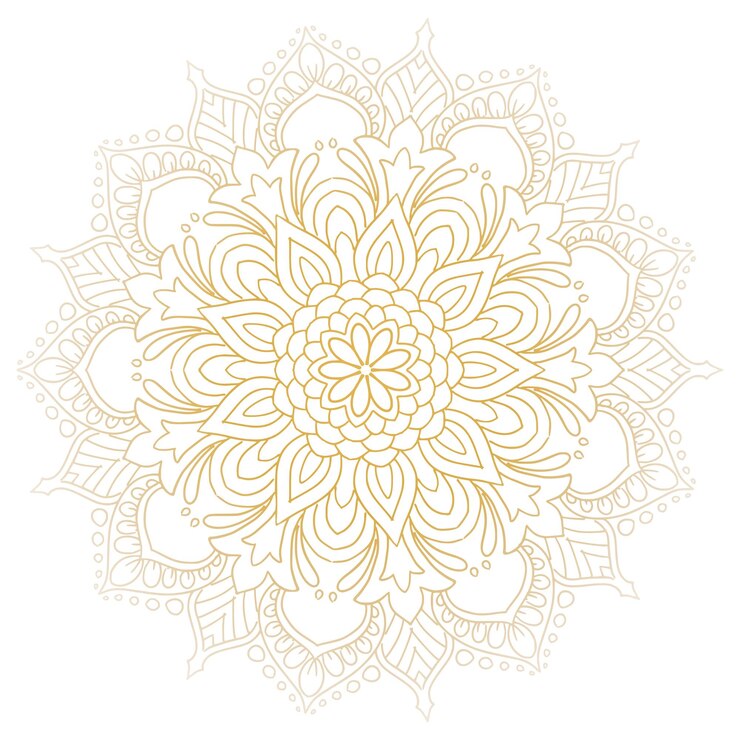 Vettore gratuito mandala dorata decorativa su sfondo bianco