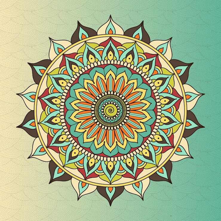 Vettore gratuito mandala etnico orientale del cerchio di vettore. simbolo sacro buddismo, fiore di meditazione, decorazione etnica, illustrazione di motivi tribali
