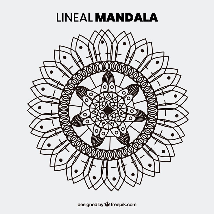 Vettore gratuito mandala moderna con stile lineare