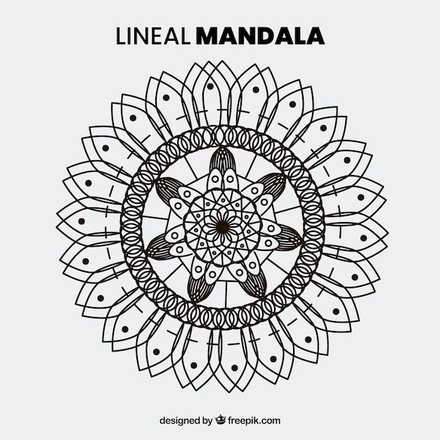 Mandala moderna con stile lineare