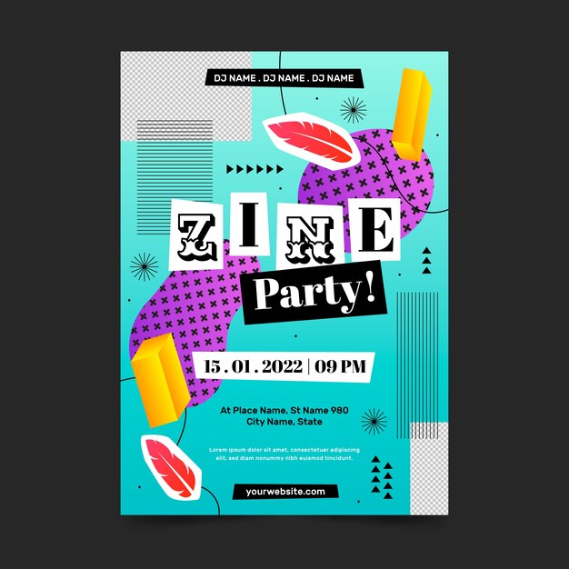 Manifesto della festa della cultura zine sfumata