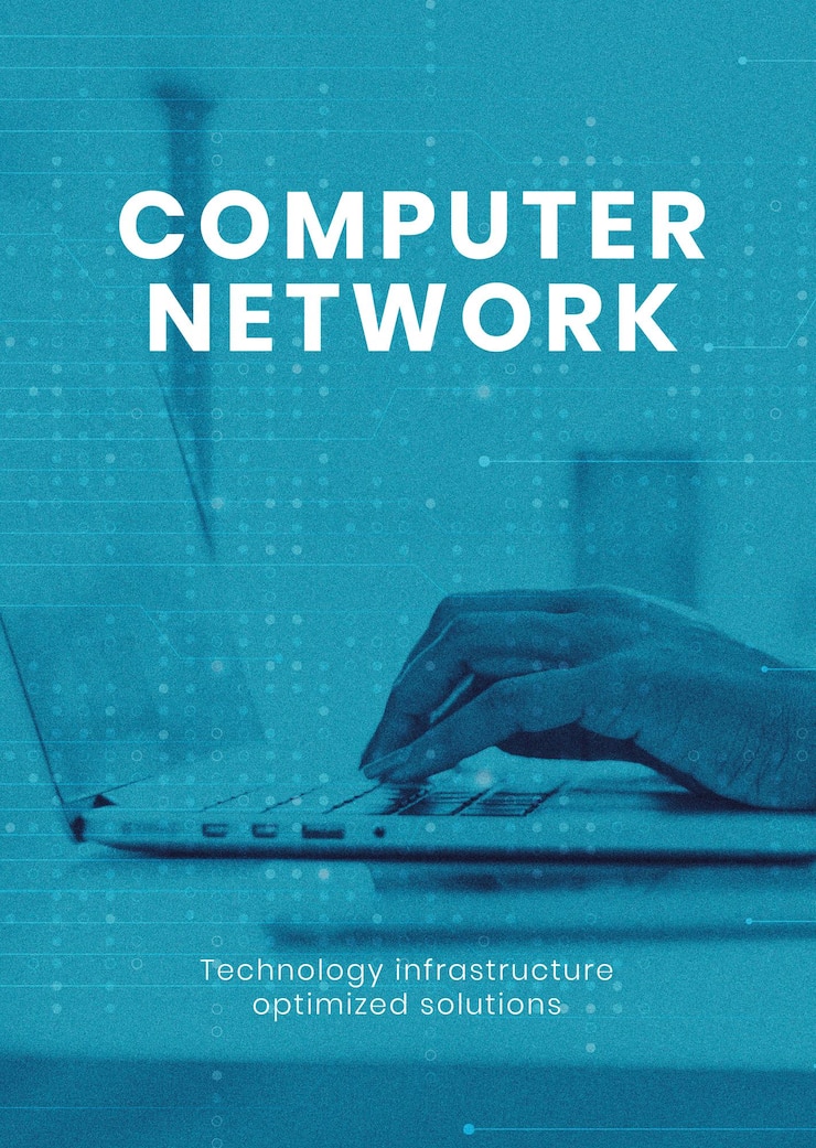 Vettore gratuito manifesto di affari del modello di tecnologia di rete del computer