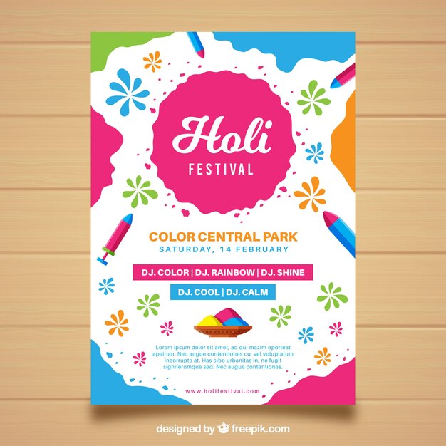 Manifesto di festa di festival di Holi