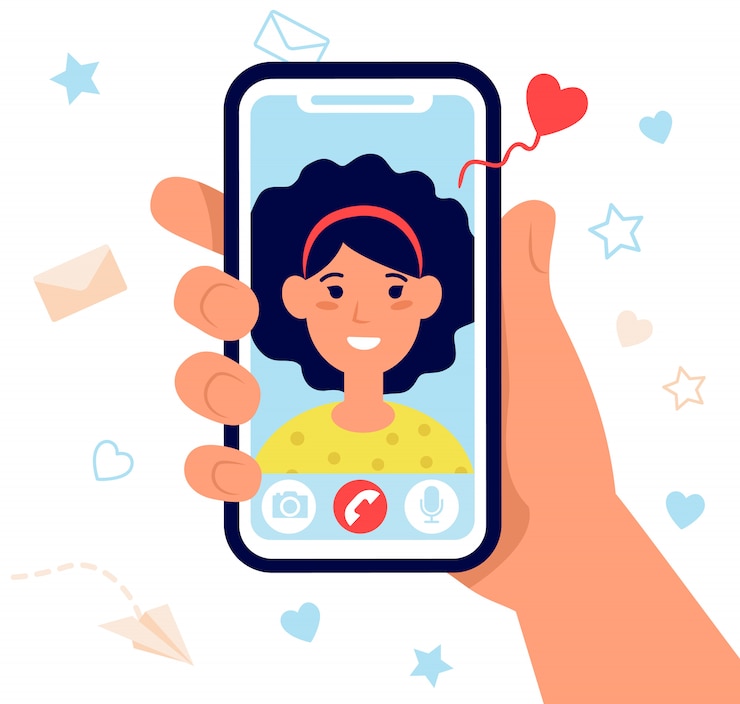 Vettore gratuito mano che tiene il telefono piatto isolato illustrazione vettoriale