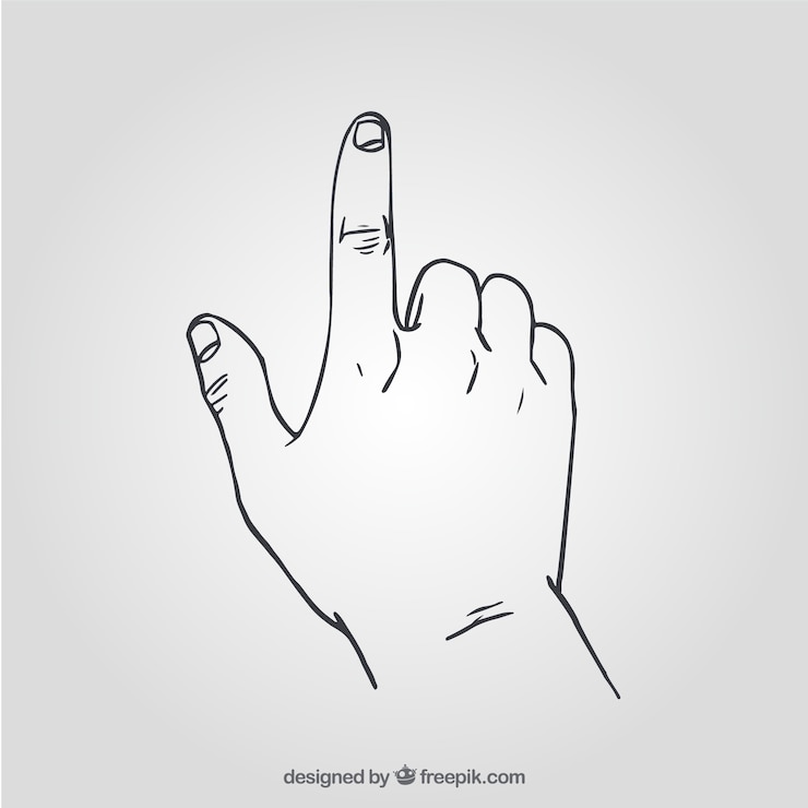 Vettore gratuito mano con dito puntato