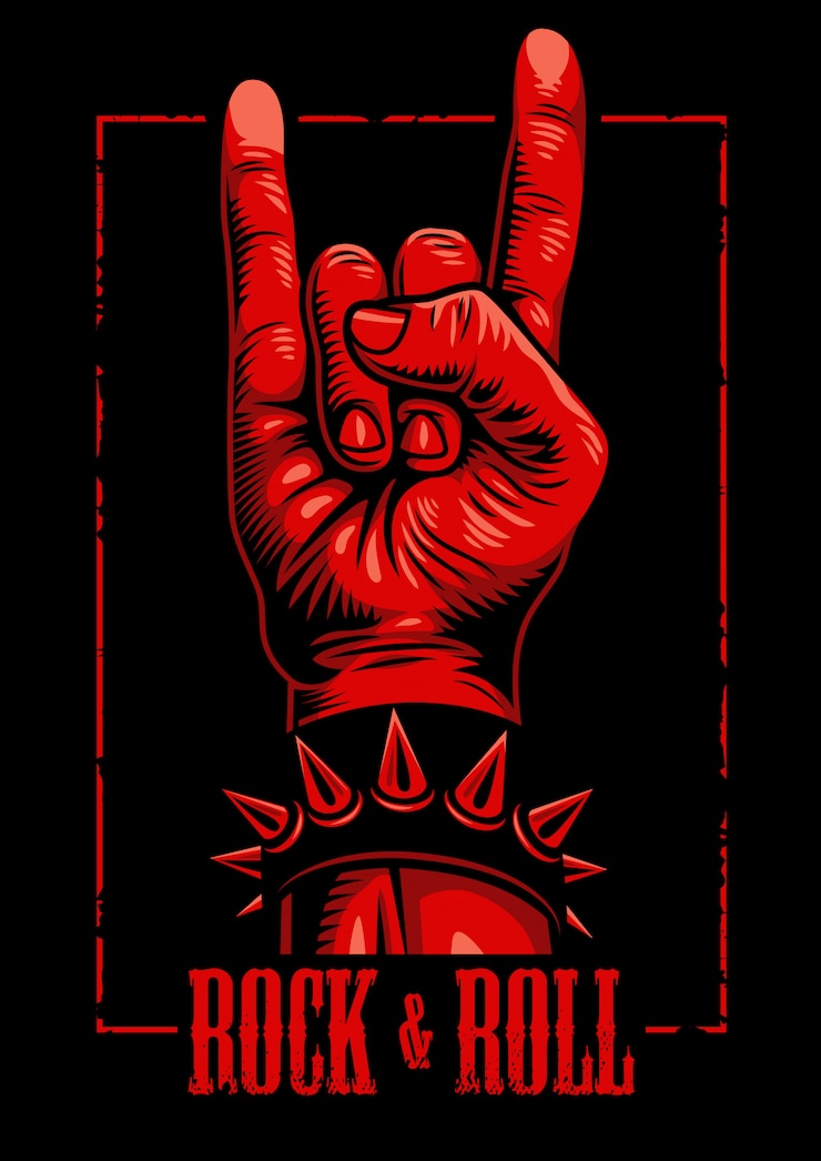 Vettore gratuito mano nel segno del rock n roll