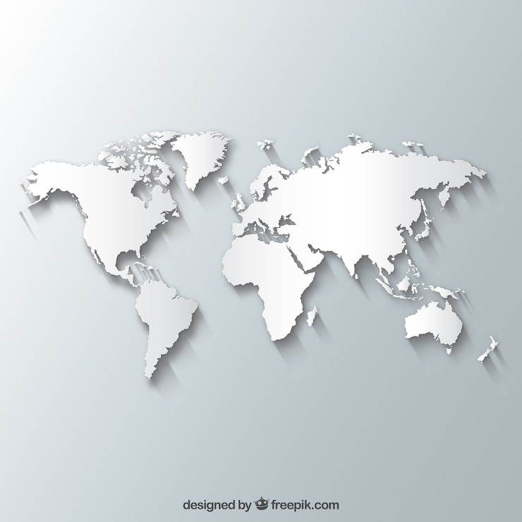 Vettore gratuito mappa del mondo bianca