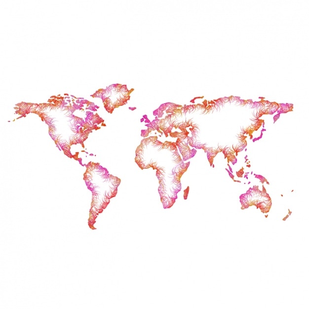 Vettore gratuito mappa del mondo colorato