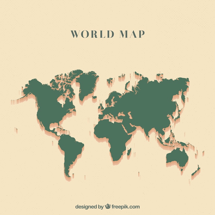 Vettore gratuito mappa del mondo verde
