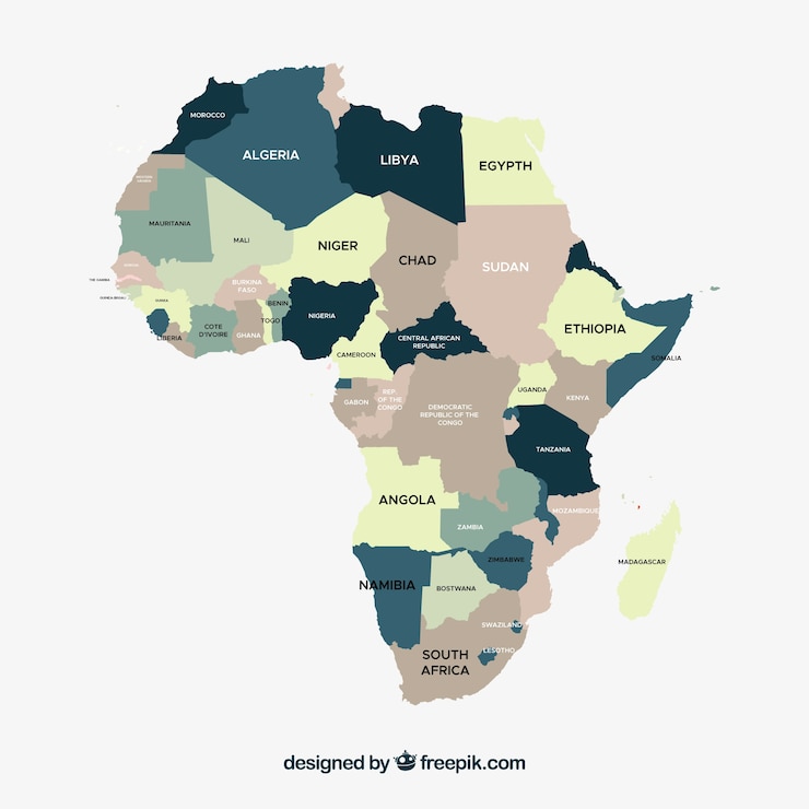 Vettore gratuito mappa dell&#39;africa