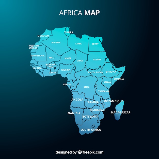 Mappa di africa in stile piano