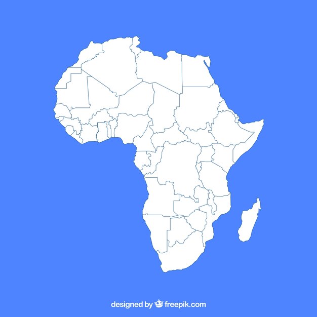 Mappa di africa in stile piano