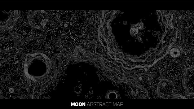Mappa di rilievo della luna astratta di vettore
