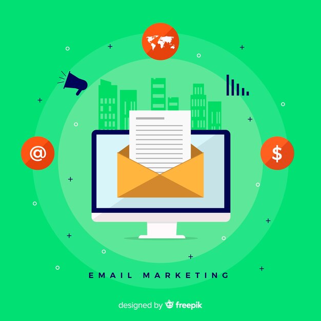 Marketing e-mail piatto