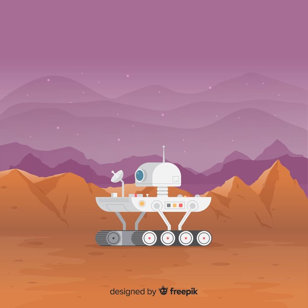 Marte colorato sfondo con design piatto