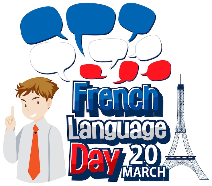 Vettore gratuito marzo giornata della lingua francese