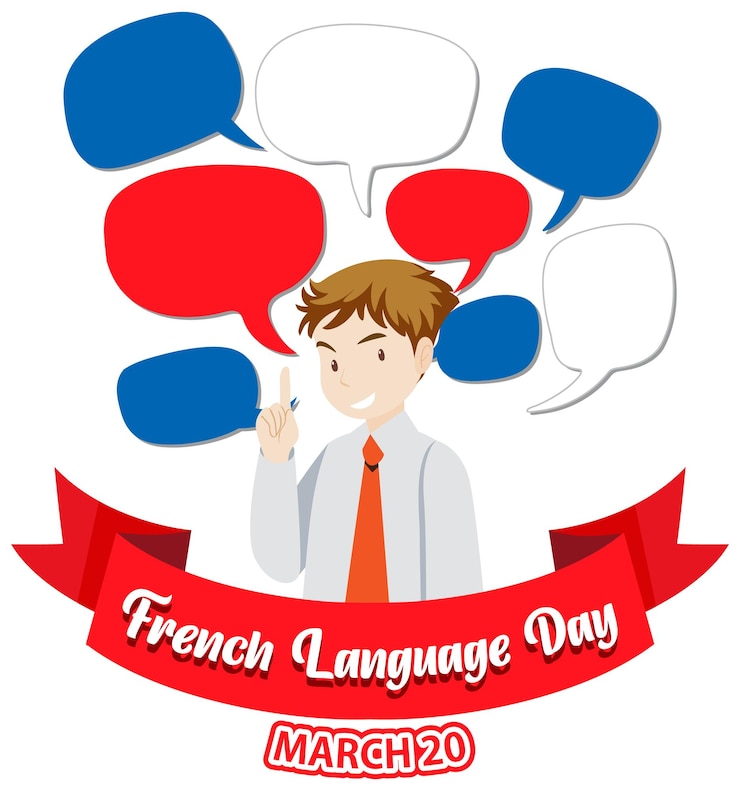Vettore gratuito marzo giornata della lingua francese