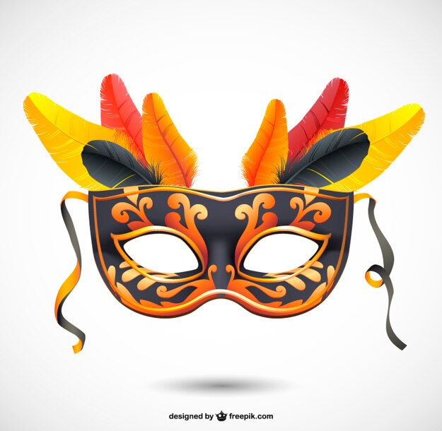 Vettore gratuito maschera di carnevale di moda vettore
