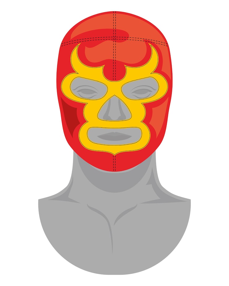 Vettore gratuito maschera di wrestling messicana rossa