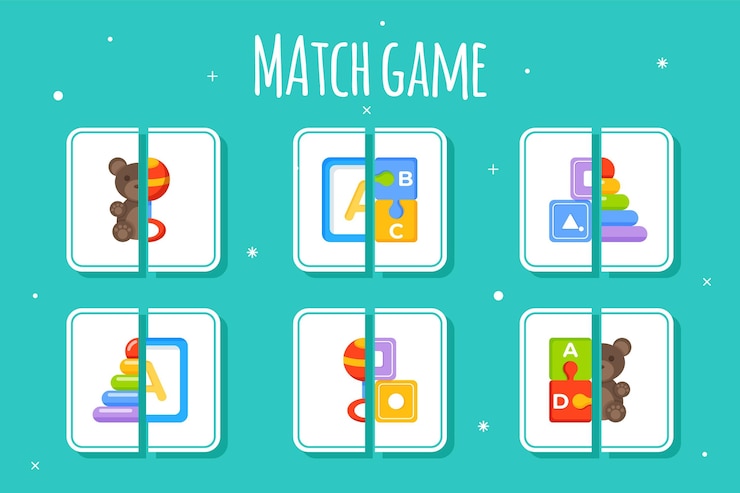 Vettore gratuito match game per bambini