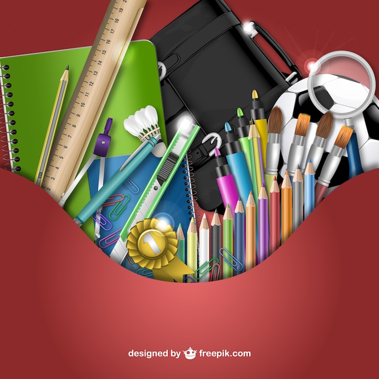 Vettore gratuito materiale scolastico vettore 3d