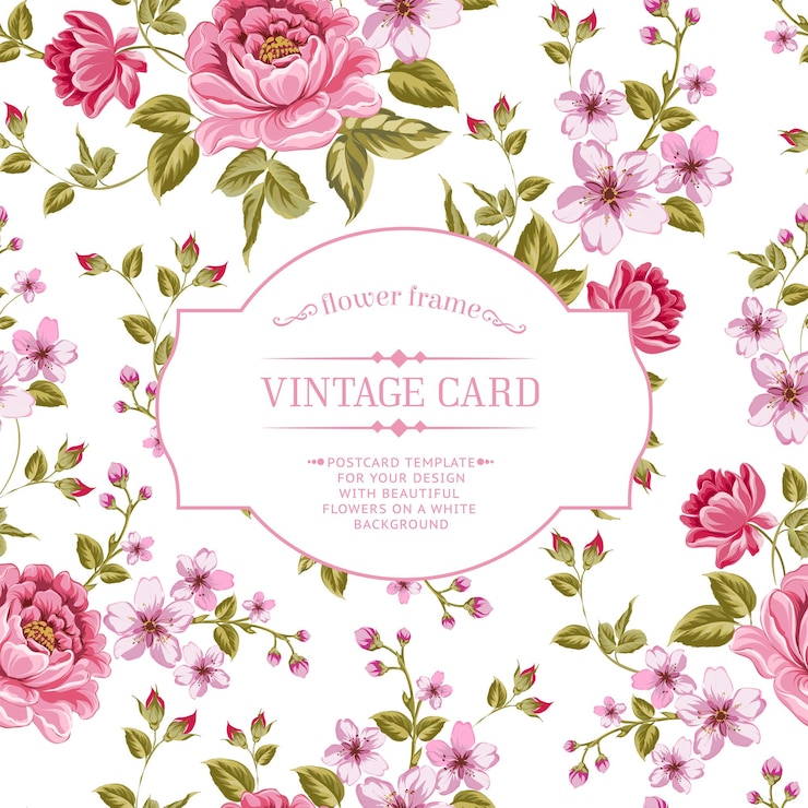 Vettore gratuito mazzo di fiori primaverili per carta vintage. illustrazione vettoriale.