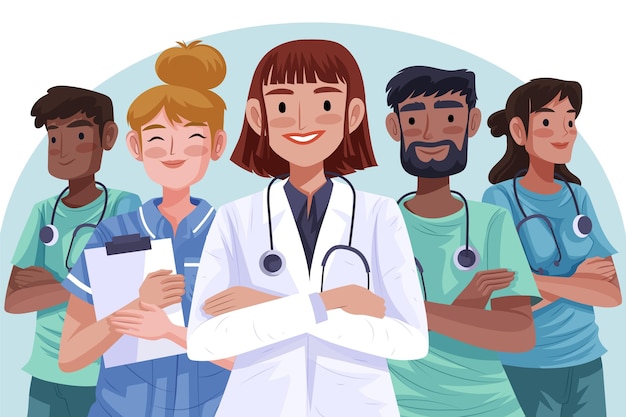 Medici e infermieri dettagliati
