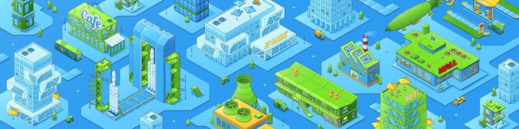 Vettore gratuito megalopoli urbana dell'infrastruttura della città isometrica