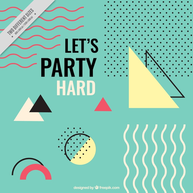 Vettore gratuito memphis party background 