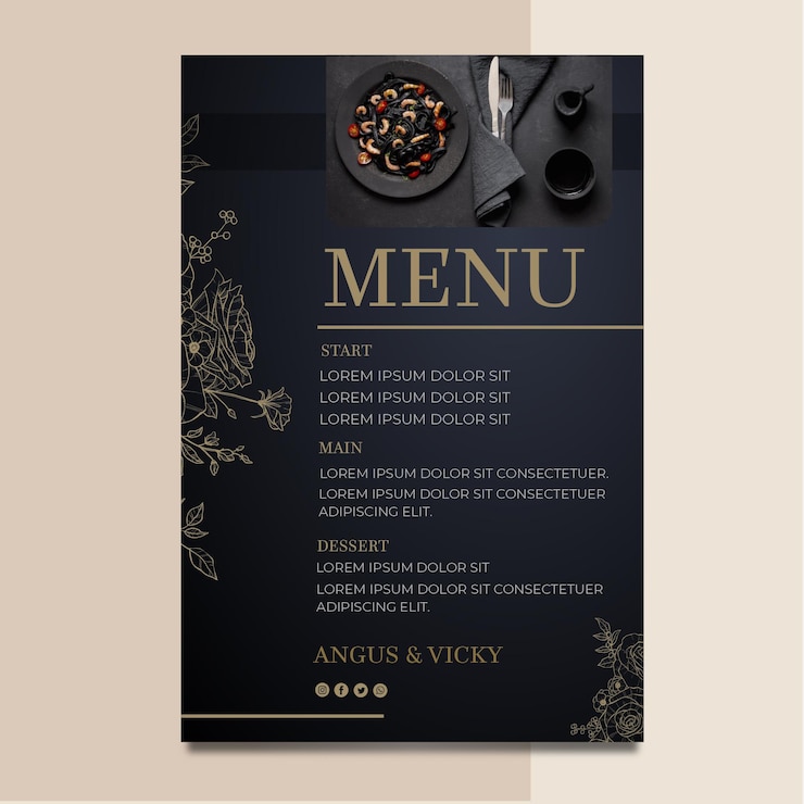 Vettore gratuito menu anniversario di matrimonio