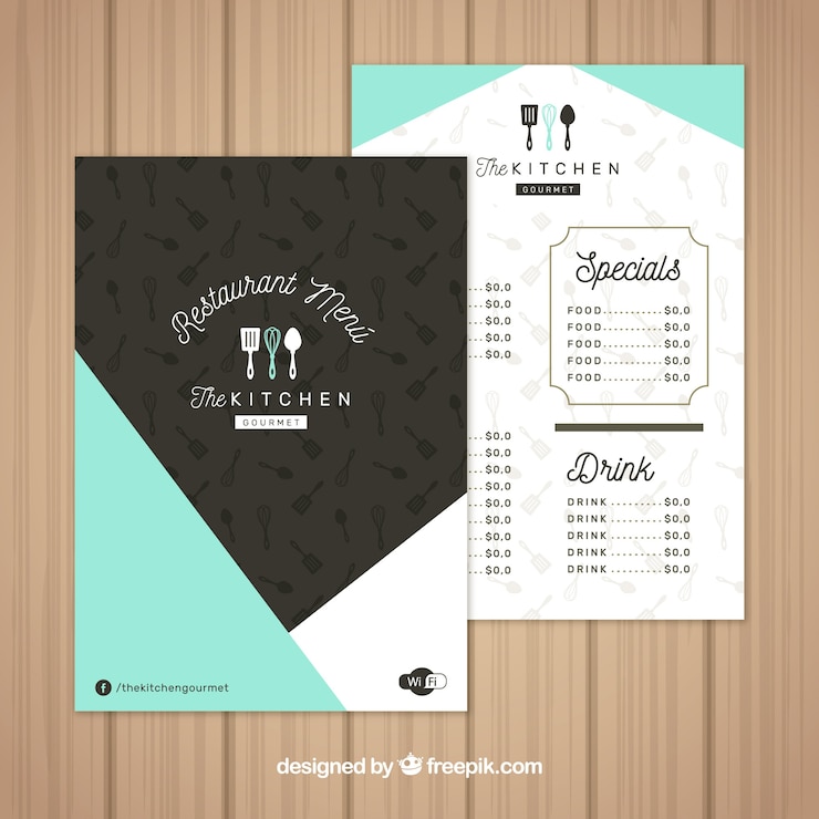 Vettore gratuito menu astratto carino