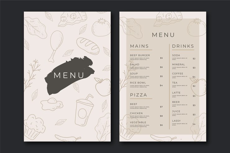 Vettore gratuito menu di cibo sano stile vintage