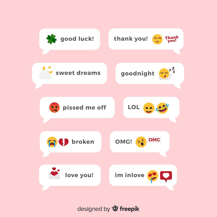 Vettore gratuito messaggi con reazioni emoji