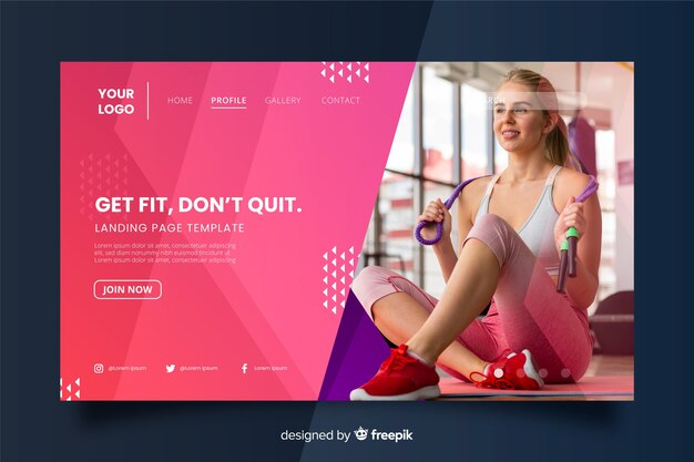 Mettiti in forma pagina di destinazione promozione palestra