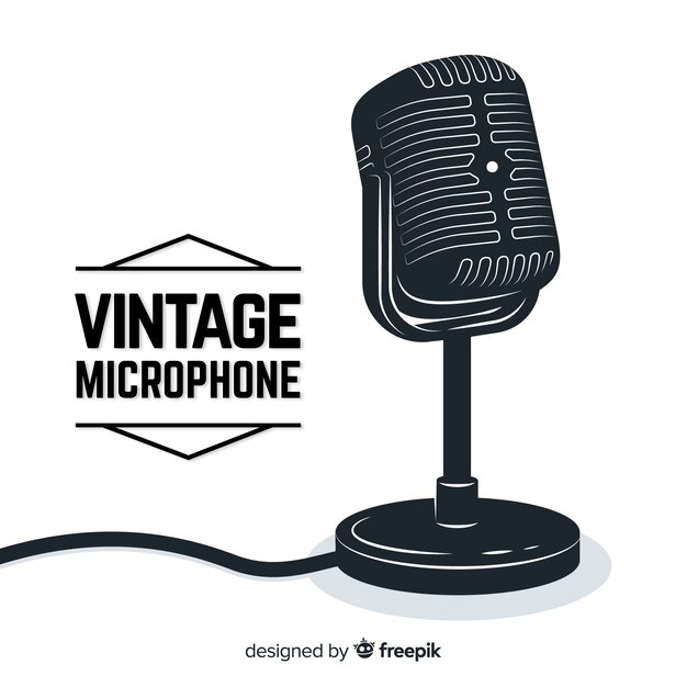 Microfono vintage disegnato a mano