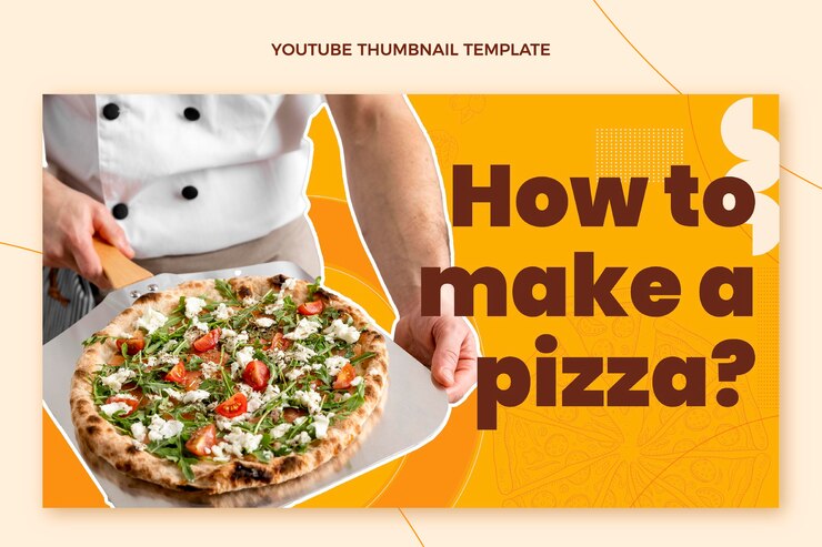 Vettore gratuito miniatura di youtube con cibo dal design piatto