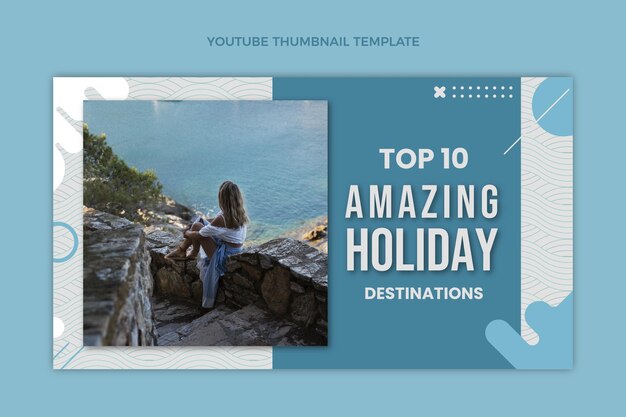 Miniatura di youtube da viaggio in stile piatto