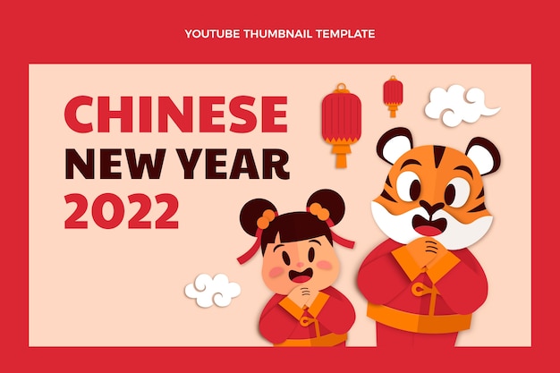 Miniatura di youtube del capodanno cinese in stile cartaceo