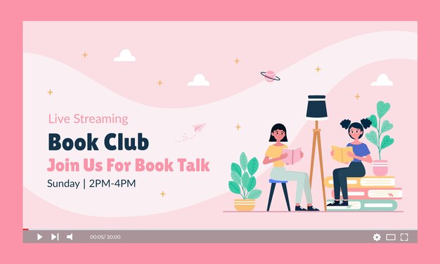 Miniatura di youtube del club del libro disegnato a mano
