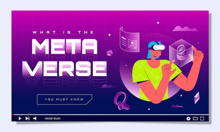 Vettore gratuito miniatura di youtube del concetto metaverso disegnato a mano