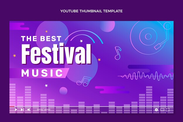 Miniatura di YouTube del festival musicale colorato sfumato