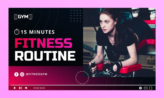 Miniatura di youtube della palestra fitness gradiente