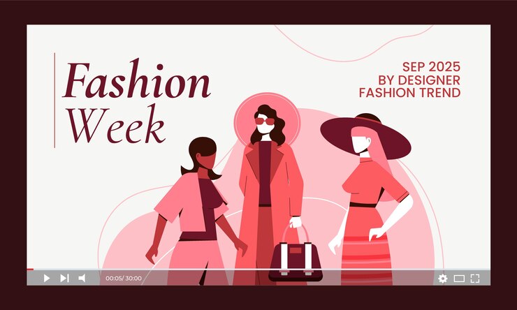 Vettore gratuito miniatura di youtube della settimana della moda disegnata a mano