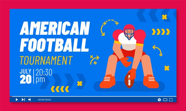 Miniatura di youtube di football americano dal design piatto