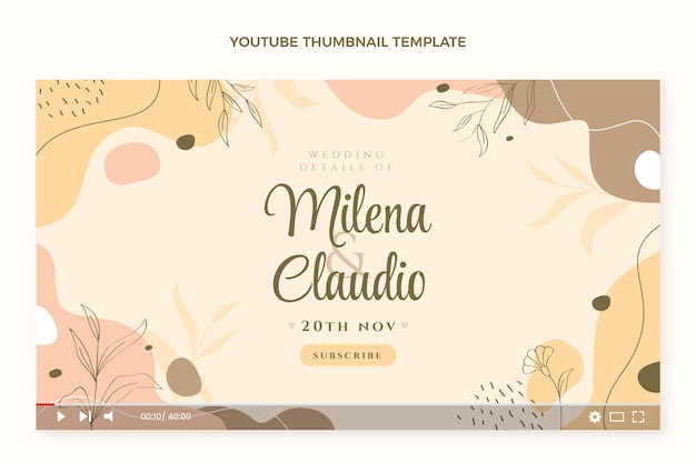 Miniatura di YouTube di matrimonio disegnata a mano